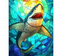 RKFLGEW DIY Seed Bead Embroidery Kits Fantasy Sea Fish Animals Needlepoint Handcraft Kits DIY Beaded Painting 3D Tapestry Bead Cross Stitch Kit 30x40cm