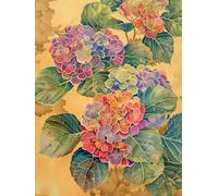 RKFLGEW DIY Seed Bead Embroidery Kits Fantasy Watercolor Hydrangea Needlepoint Handcraft Kits DIY Beaded Painting 3D Tapestry Bead Cross Stitch Kit 50x70cm