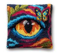 RKFLGEW DIY Stamped Pillow Latch Hook Kit Fantasy Eyes 43x43cm