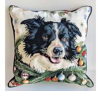 RKFLGEW Hook Latch Kit Border Collie Animal Pillowcase Sewing Making Kits DIY Crochet Yarn Kits Embroidery Kits Pillowcase/Cushion Cover Making Kitse Fabrication