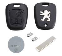 RKFUK® Peugeot DIY Repair Kit - Replacement 2 Button Remote Car Key Fob Case HU83 Blade 2 Micro Switches New Battery for Peugeot 107 207 307 407 106 206 306 406 Keys Fobs Peugeot Cars Vans