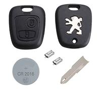 RKFUK® Peugeot DIY Repair Kit Replacement 2 Button Remote Car Key Fob Case NE73 Blade Battery Micro Switches for Peugeot 106 206 306 406 107 207 307 407 Keys Fobs Peugeot Cars Vans
