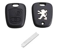 RKFUK® Replacement 2 Button Remote Car Key Fob Case with VA2 Blade and Logo for Peugeot 107 207 307 407 106 206 306 406 Keys and Fobs for Peugeot Cars and Vans
