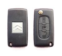 RKFUK® - Replacement 3 Button Remote Car Key Fob Case CE0536 with Flip Blade SUITABLE for Citroen C1 C2 C3 C4 C5 C6 Grand Xsara Picasso Berlingo Dispatch Keys Fobs Cars Vans