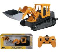 RKIDZ 1:24 RC Alloy Bulldozer Truck, Remote Control Construction Vehicle, LED Lights & Sounds for Kids Ages 3 4 5 6 7 8 9 10 11 and 12+(Alloy bucket bulldozer 6 channel)