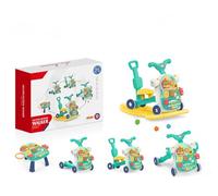 RKIDZ 5-in-1 Push & Activity Ride-On Toy for Toddlers Rocker, Scooter, Push/Ride On, Educational Activity Table with Music & Learning Functions for Boys and Girls Ages 12 months + (Green, 62*15*46.5)