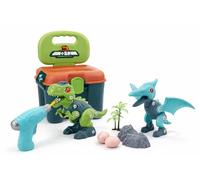 RKIDZ Kids Dino Chair DIY Assembling Toy Set Tyrannosaurus & Pterosaur with Electric Screwdriver Educational Fun Toy for Boys & Girls Includes Accessories 24-Piece Set Ages 3