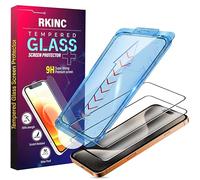 RKINC Screen Protector [2-Pack] for iPhone 14 Pro Max [Automatic Installation] Tempered Glass HD [10X Military Grade Protection] Scratch-Resistant, Shatter-Proof