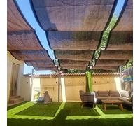 RKJDMSWJ Brown Retractable Wave Awning Sun Shade Sail with UV Block for Pergola Garden Terrace Custom Size for Plants 1.1x7m/3.6x23ft Outdoor