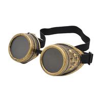 RKJRTK Cyber Goggles Steampunk Goth Cosplay Round Glasses Vintage Party Fancy Dress Halloween Costumes Punk Glasses Steampunk Goggles Cosplay Halloween Vintage Adjustable Elastic Band