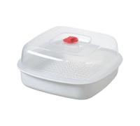 RKJRTK Microwave Steamer For Vegetables With Wide Handle, Microwave Oven Steamer, Ventilated Base & Heatproof Layers For Buns Rice & Meal Prep Layer Cooking Container