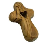 RKJRTK Olive-Wood Cross, Wooden Holding Crosses Olive-Wood Small, Small Holding Cross, Wooden Pocket Crosses, Handheld Prayer For Comfort Clinging Palms Crucifix Fit In Hand/Pocket Prayer