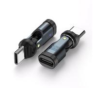 RKJRTK Rotatable USB C Adapter, PD240W 5A Fast & 480Mbps, Data Sync Aluminum Alloy Compact Design, Degree Rotating USB C Charging Adapter