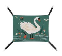 RKJVB 16.9 X 13 Inches Breathable Pet Hammock with Adjustable Straps Ancient Flower Swan Printed Reversible Cat Hanging Bed Dog Mats for Small Rabbits Ferret Guinea Pig