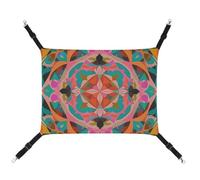 RKJVB 16.9 X 13 Inches Breathable Pet Hammock with Adjustable Straps Colorful Bohemian Patterns Printed Reversible Cat Hanging Bed Dog Mats for Small Rabbits Ferret Guinea Pig