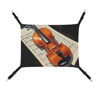 RKJVB 16.9 X 13 Inches Breathable Pet Hammock with Adjustable Straps Violin Sheet Music Printed Reversible Cat Hanging Bed Dog Mats for Small Rabbits Ferret Guinea Pig