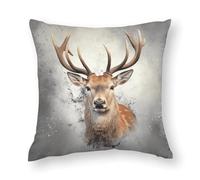 RKJVB 16"x16" Throw Pillow Covers for Sofa Animal Deer Pillow Covers Decorative Square Pillowcases Soft Cozy Cushion Cases for Couch Bed Bedroom Living Room Office