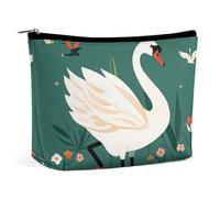 RKJVB Ancient Flower Swan Makeup Bag for Women Portable Cosmetic Bag Waterproof Toiletry Bag Storage Bag Large Makeup Pouch Aesthetic Handheld Makeup Bag for Travel Work, style, One Size