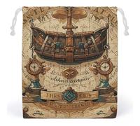 RKJVB Antique Treasure Map Drawstring Bags Dust-proof Storage Bag Breathable Canvas Bag Reusable Muslin Bag for Party Wedding Xmas Gift Bag