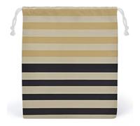 RKJVB Beige Black Stripes Drawstring Bags Dust-proof Storage Bag Breathable Canvas Bag Reusable Muslin Bag for Party Wedding Xmas Gift Bag