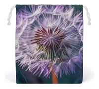 RKJVB Botany Dandelion Purple Drawstring Bags Dust-proof Storage Bag Breathable Canvas Bag Reusable Muslin Bag for Party Wedding Xmas Gift Bag