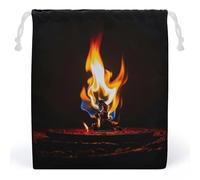RKJVB Burning Red Flames Drawstring Bags Dust-proof Storage Bag Breathable Canvas Bag Reusable Muslin Bag for Party Wedding Xmas Gift Bag