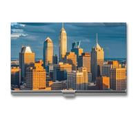 RKJVB Business Card Holder A Busy Town in The City Slim Business Card Case Professional Name Card Holders Purse Name Card Organizer Minimalist Pocket Card Cases for Men Women, A Busy Town in The City,