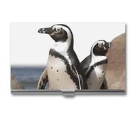 RKJVB Business Card Holder African Penguin Slim Business Card Case Professional Name Card Holders Purse Name Card Organizer Minimalist Pocket Card Cases for Men Women, African Penguin, 3.7 x 2.2 x 0.3