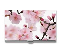 RKJVB Business Card Holder Cherry Japanese Cherry Blossom Slim Business Card Case Professional Name Card Holders Purse Name Card Organizer Minimalist Pocket Card Cases for Men Women
