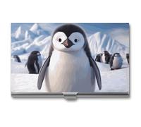 RKJVB Business Card Holder Cute Penguin Slim Business Card Case Professional Name Card Holders Purse Name Card Organizer Minimalist Pocket Card Cases for Men Women, Cute Penguin, 3.7 x 2.2 x 0.3