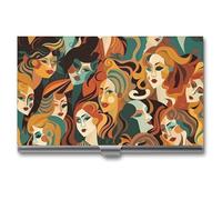 RKJVB Business Card Holder Different Faces Slim Business Card Case Professional Name Card Holders Purse Name Card Organizer Minimalist Pocket Card Cases for Men Women, Different Faces, 3.7 x 2.2 x 0.3