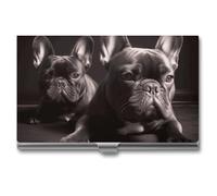RKJVB Business Card Holder French Bulldog Slim Business Card Case Professional Name Card Holders Purse Name Card Organizer Minimalist Pocket Card Cases for Men Women