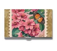 RKJVB Business Card Holder Jiuzhong Ge Hua And Butterfly Slim Business Card Case Professional Name Card Holders Purse Name Card Organizer Minimalist Pocket Card Cases for Men Women