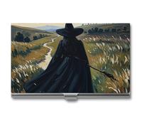 RKJVB Business Card Holder The Witch of Darkness Slim Business Card Case Professional Name Card Holders Purse Name Card Organizer Minimalist Pocket Card Cases for Men Women