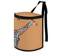 RKJVB Car Trash Can for Men Spill Proof Car Garbage Bag Colorful Giraffe Car Hanging Garbage Bin for Women Storage Pockets for Automobile Truck Minivan SUV