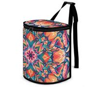 RKJVB Car Trash Can for Men Spill Proof Car Garbage Bag Colorful Symmetrical Pattern Car Hanging Garbage Bin for Women Storage Pockets for Automobile Truck Minivan SUV