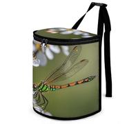 RKJVB Car Trash Can for Men Spill Proof Car Garbage Bag Dragonflies on Flowers and Branches Car Hanging Garbage Bin for Women Storage Pockets for Automobile Truck Minivan SUV
