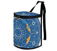 RKJVB Car Trash Can for Men Spill Proof Car Garbage Bag Interesting Sun Face Car Hanging Garbage Bin for Women Storage Pockets for Automobile Truck Minivan SUV