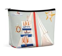 RKJVB Cartoon Sailing Boat Makeup Bag for Women Portable Cosmetic Bag Waterproof Toiletry Bag Storage Bag Large Makeup Pouch Aesthetic Handheld Makeup Bag for Travel Work, style, One Size