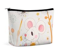 RKJVB Cartoon White Animals Makeup Bag for Women Portable Cosmetic Bag Waterproof Toiletry Bag Storage Bag Large Makeup Pouch Aesthetic Handheld Makeup Bag for Travel Work, style, One Size