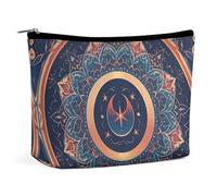RKJVB Circular Floral Fragments Makeup Bag for Women Portable Cosmetic Bag Waterproof Toiletry Bag Storage Bag Large Makeup Pouch Aesthetic Handheld Makeup Bag for Travel Work, style, One Size