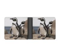RKJVB Classic Slimfold Wallet for Women African Penguin Bifold Credit Card Holder Wallet for Men Leather Wallet with ID Window And Multiple Card Slots Mini Wallet, African Penguin, 4.6 × 3.7 × 1