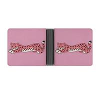 RKJVB Classic Slimfold Wallet for Women Cheetah Bifold Credit Card Holder Wallet for Men Leather Wallet with ID Window And Multiple Card Slots Mini Wallet, Cheetah, 4.6 × 3.7 × 1 inches, Classic
