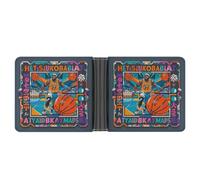 RKJVB Classic Slimfold Wallet for Women Cool Basketball Theme Bifold Credit Card Holder Wallet for Men Leather Wallet with ID Window And Multiple Card Slots Mini Wallet, Cool Basketball Theme, 4.6 ×