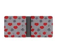 RKJVB Classic Slimfold Wallet for Women Dog Claw Love Bifold Credit Card Holder Wallet for Men Leather Wallet with ID Window And Multiple Card Slots Mini Wallet, Dog Claw Love, 4.6 × 3.7 × 1 inches,