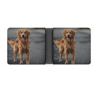 RKJVB Classic Slimfold Wallet for Women Dog Sticking Out Tongue Bifold Credit Card Holder Wallet for Men Leather Wallet with ID Window And Multiple Card Slots Mini Wallet, Dog Sticking Out Tongue, 4.6
