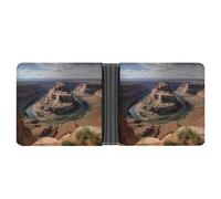 RKJVB Classic Slimfold Wallet for Women Grand Canyon Arizona Bifold Credit Card Holder Wallet for Men Leather Wallet with ID Window And Multiple Card Slots Mini Wallet, Grand Canyon Arizona, 4.6 × 3.7