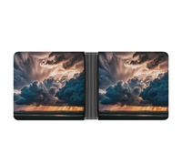 RKJVB Classic Slimfold Wallet for Women Magnificent Rainstorm Cloud Bifold Credit Card Holder Wallet for Men Leather Wallet with ID Window And Multiple Card Slots Mini Wallet, Magnificent Rainstorm