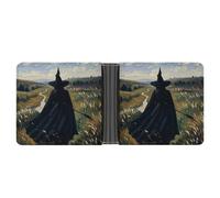 RKJVB Classic Slimfold Wallet for Women The Witch of Darkness Bifold Credit Card Holder Wallet for Men Leather Wallet with ID Window And Multiple Card Slots Mini Wallet, The Witch of Darkness, 4.6 ×