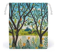 RKJVB Exotic Tree Branch Sketch Cartoon Drawstring Bags Dust-proof Storage Bag Breathable Canvas Bag Reusable Muslin Bag for Party Wedding Xmas Gift Bag